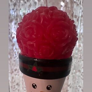 Festive Red Rose Candle Holder